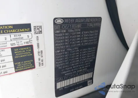 2018 Land Rover Discovery Hse Luxury из США, поврежденный, VIN SALRT2RV4JA077659